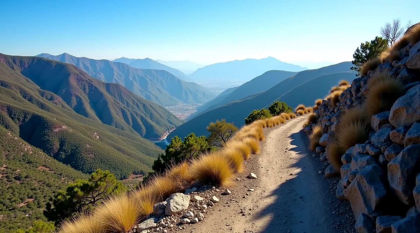 Sendero de montaña sinuoso en la quebrada